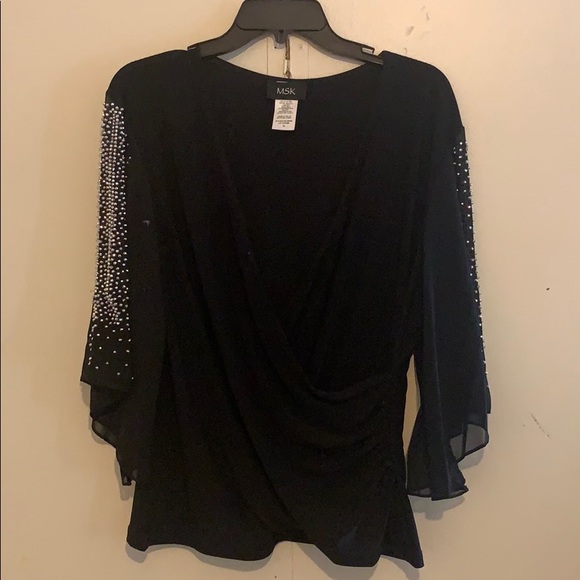 long sleeve dressy black blouse